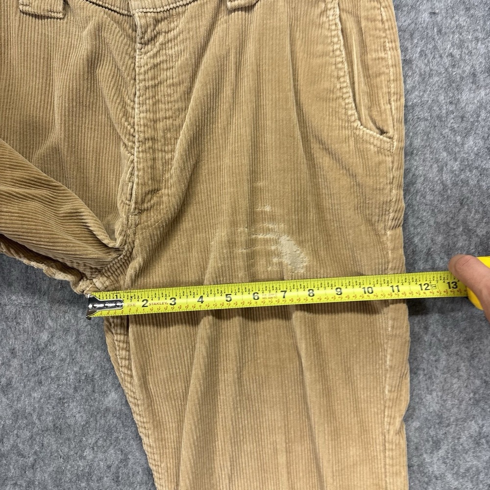 Vintage 1970s Levi's Corduroy Flare Pants 33x29 Tan Talon Zip USA Distressed - Picture 6 of 16